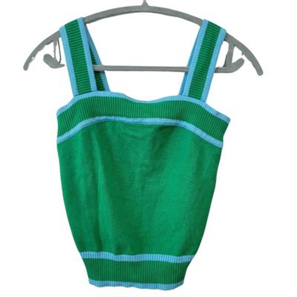 Dokotoo Green and Blue Knit Stretch Tank Top Size S